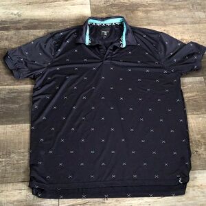 Kenneth Cole Reaction Navy Polo with Cross Patterns